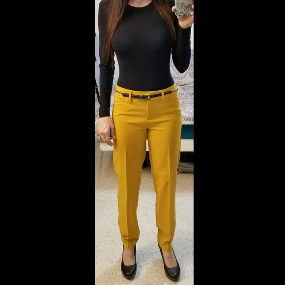 NEW Nanette Lapore Mustard Slim Leg Pants, Size 2 - Picture 9 of 13